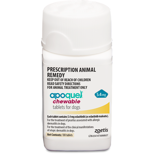 Apoquel Oclacitinib 5.4mg PER TABLET CHEWABLE PillDrop Pets