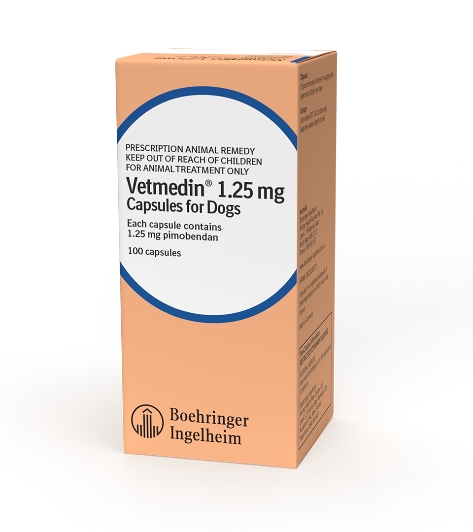 Vetmedin 1.25 mg Capsules for Dogs 100 Capsules