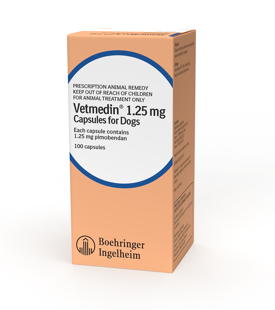 Vetmedin 1.25 mg (Pimobendan) Capsules for Dogs 100 Capsules - Prescription Required