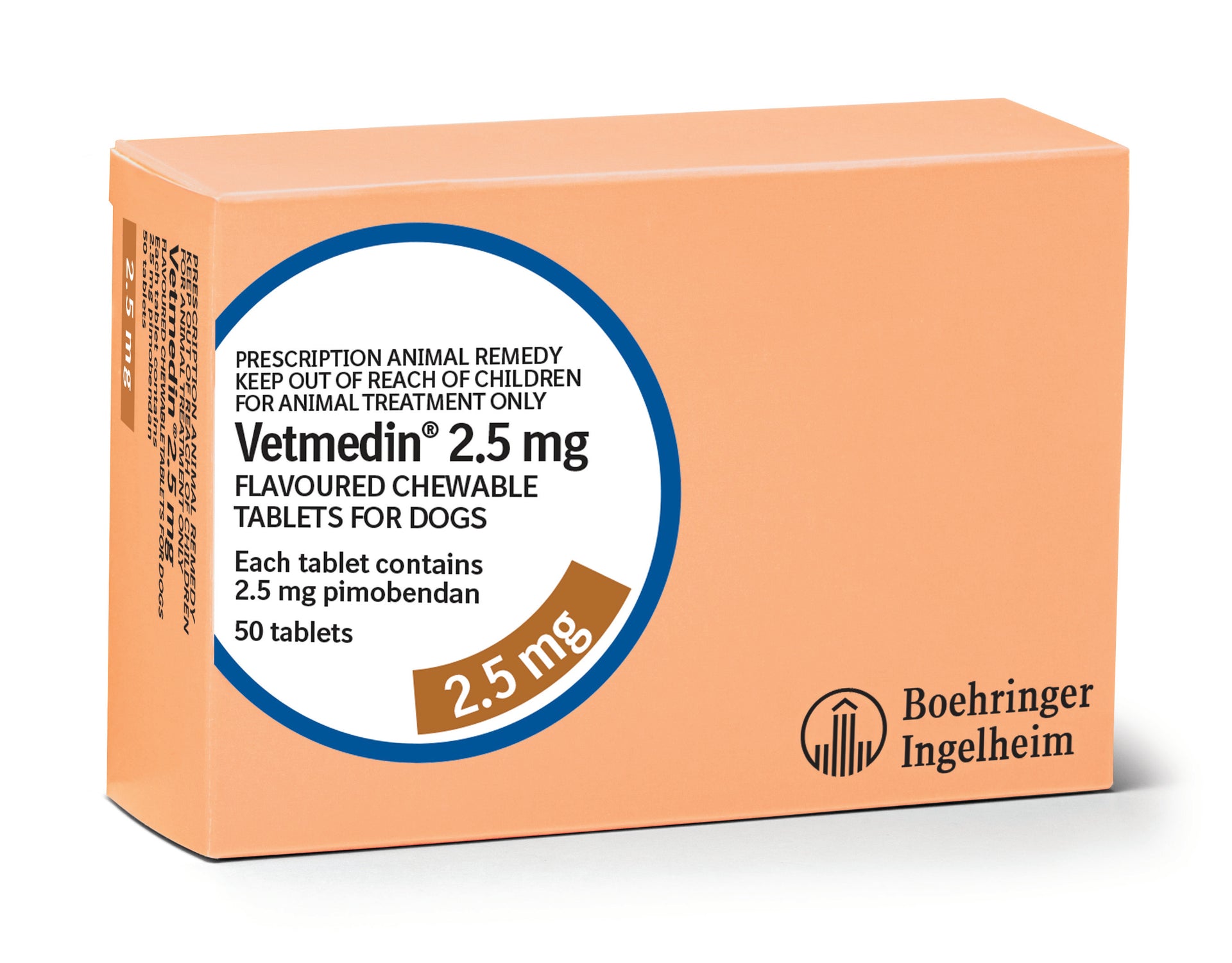 Vetmedin 2.5mg (Pimobendan) Chewable Tablets for Dogs 50 Tablets- Prescription Required