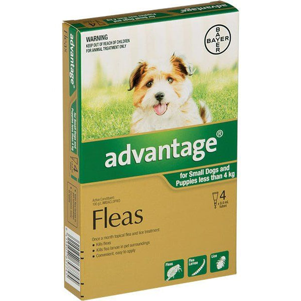 Advantage Puppies/Small Dogs <4 Kgs 4-Pack