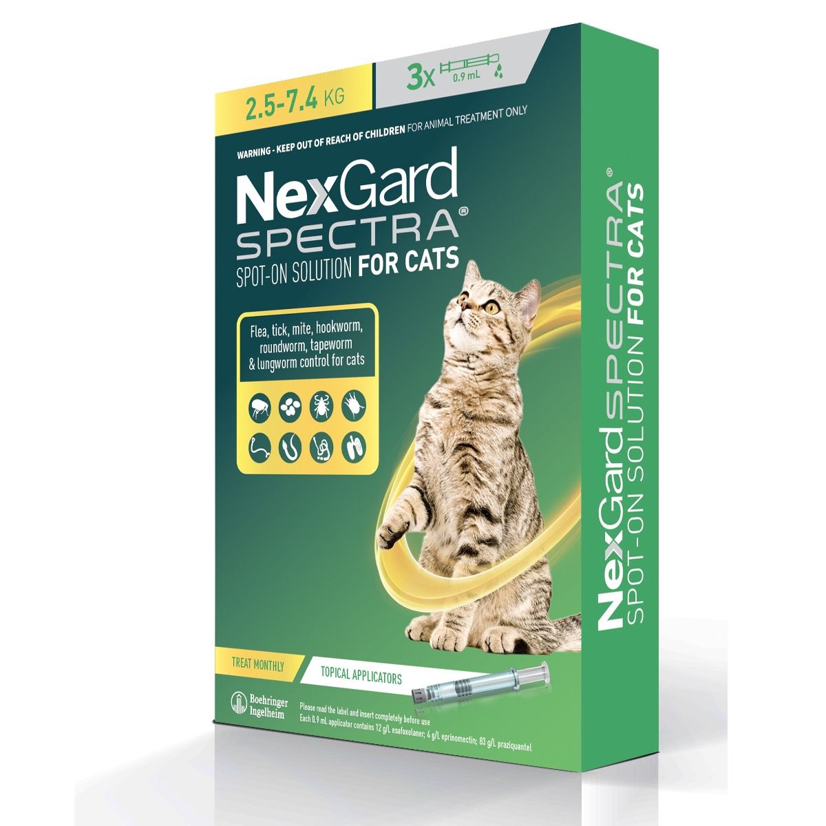 Nexgard Spectra For LARGE Cats (2.5-7.4kg) 3 Pack