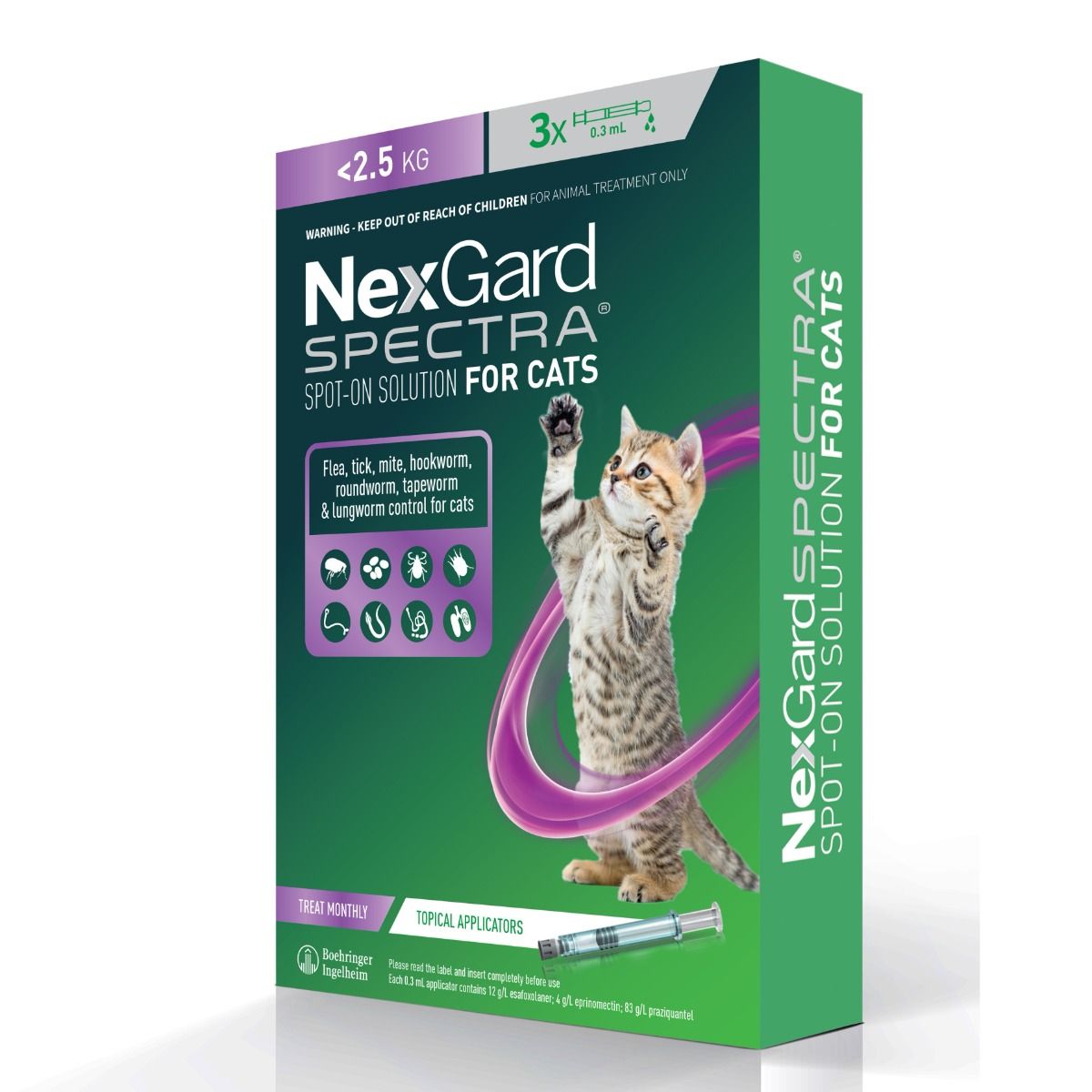 Nexgard Spectra For SMALL Cats (0.8-2.4kg) 3 Pack