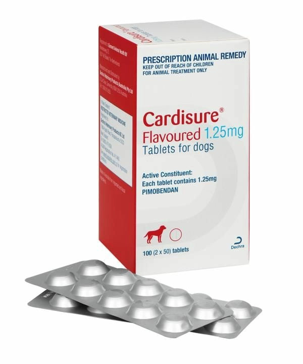 CARDISURE FLAVOURED TABLETS FOR DOGS 1.25mg 100 Tablets- Prescription Required