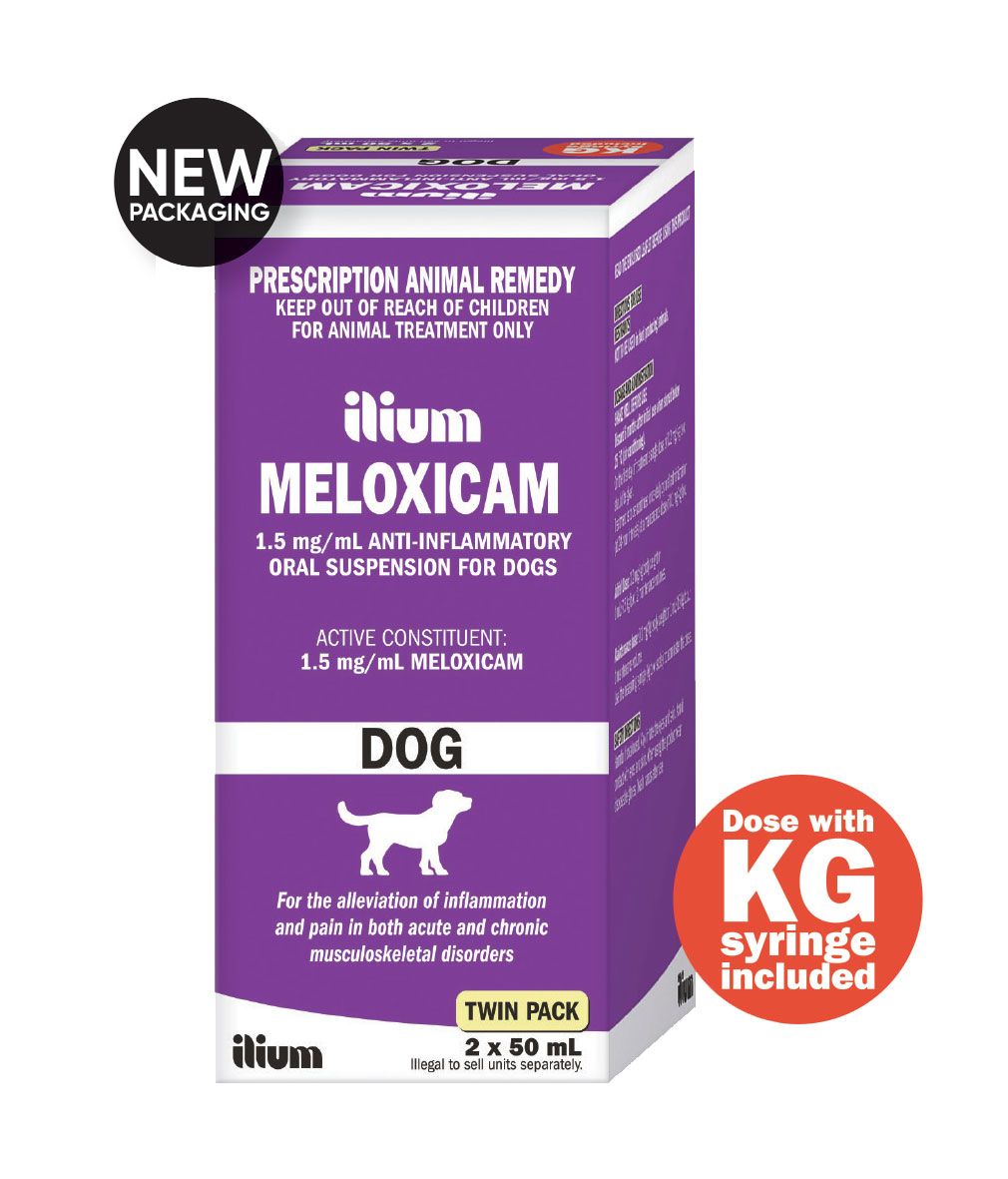 Meloxicam Ilium For Dogs 100ml (2x50ml) 1.5mg/Ml | Prescription Required