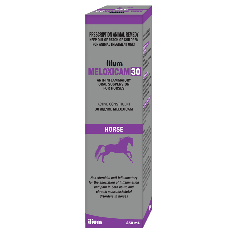 Meloxicam Ilium 30mg/ml Suspension For Horses 250ml | Prescription Required